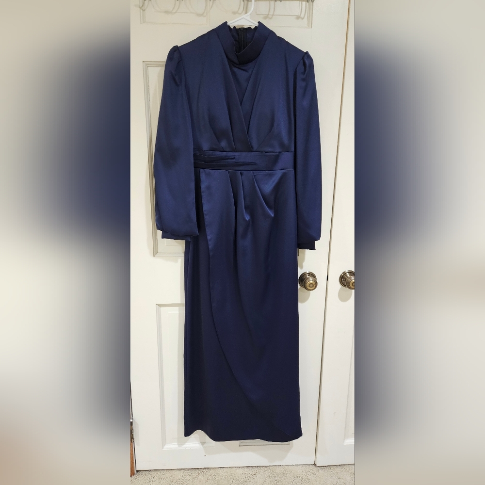 ANNAH HARIRI Elegant Navy Blue Women's Dress